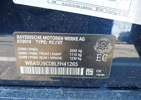 2020 BMW 3 Series M340I xDrive из США, поврежденный, VIN WBA5U9C08LFH41265